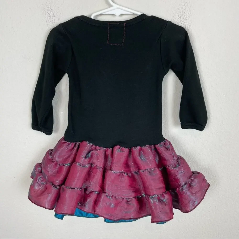 Moonlight Kids Black Maroon Teal Tutu Dress 12 to 18 Months